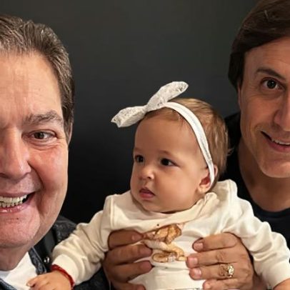 Tom Cavalcante mostra rara foto da neta bebê com Faustão