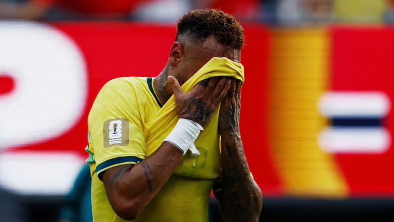 Neymar chora após derrota contra a Noruega