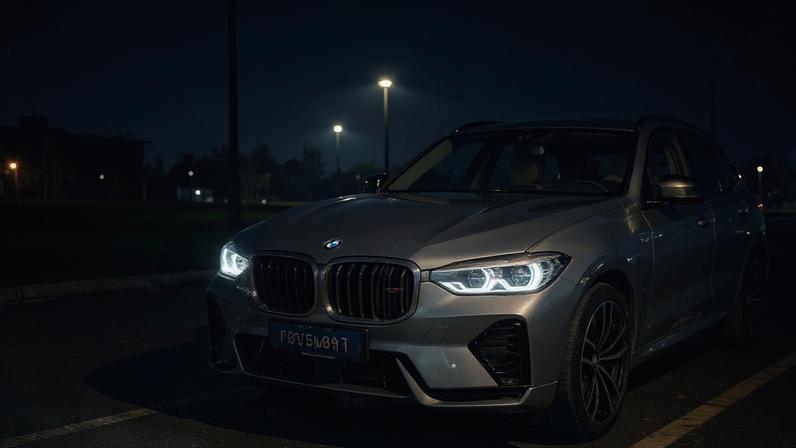 Modelos da BMW, Denza e Volvo estacionados de frente