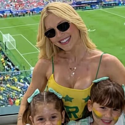 Virginia leva as filhas ao estádio para torcer pelo Brasil