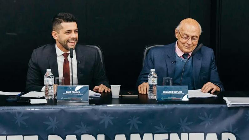 NOVA EDIÇÃO Caio França (à esq.) e Eduardo Suplicy: fomento quase que dobrou (Alesp/Divulgação)