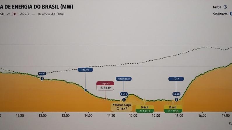 Gráfico mostra carga de energia no jogo Brasil x Escócia • ONS