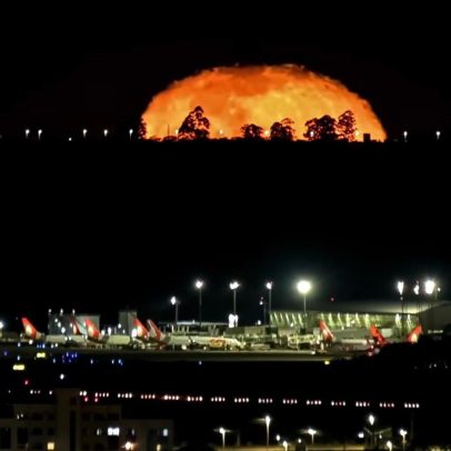 Fotógrafo registra nascer da Lua em vídeo no Aeroporto de Brasília