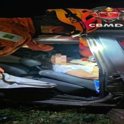 Mulher é resgatada após ficar presa às ferragens em acidente no Riacho Fundo