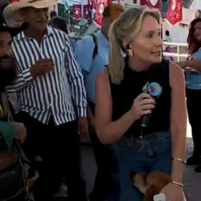 Cachorro come equipamento durante transmissão ao vivo do SBT