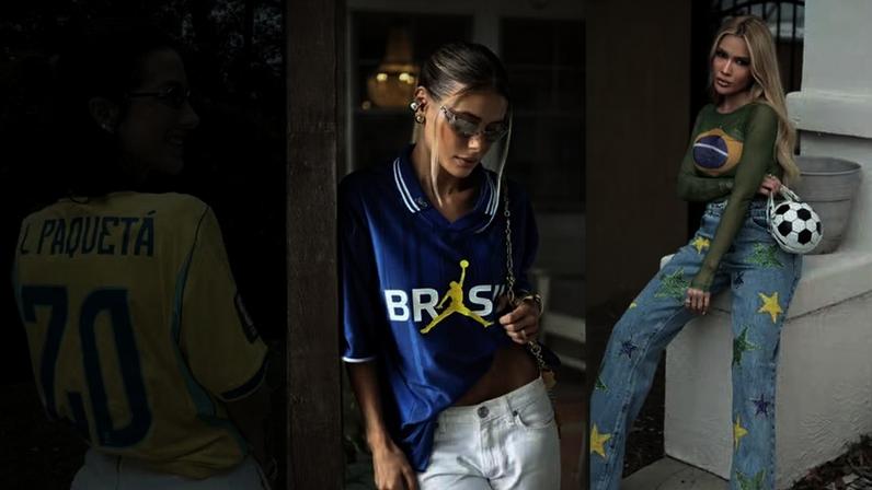 'Selesposas' mostram looks escolhidos para acompanhar o jogo do Brasil contra Noruega — Foto: Instagram/ Reprodução