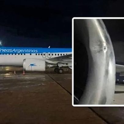 Drone atinge avião argentino e danifica motor durante pouso no Rio