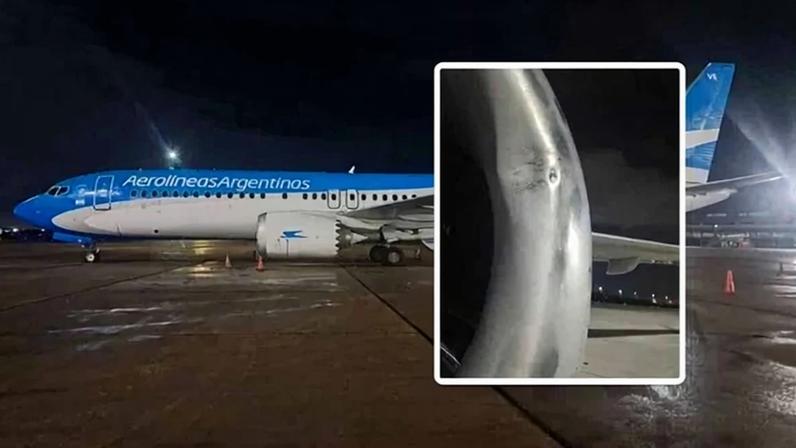Drone atinge avião argentino e danifica motor em pouso no Rio