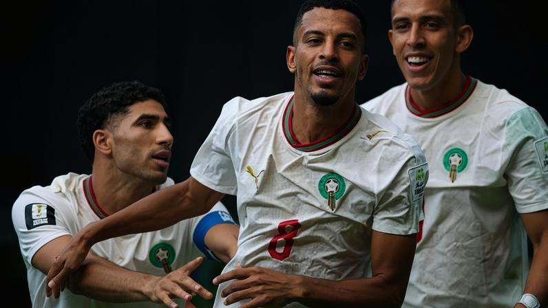 Azzedine Ounahi, do Marrocos, comemora gol marcado contra o Canadá