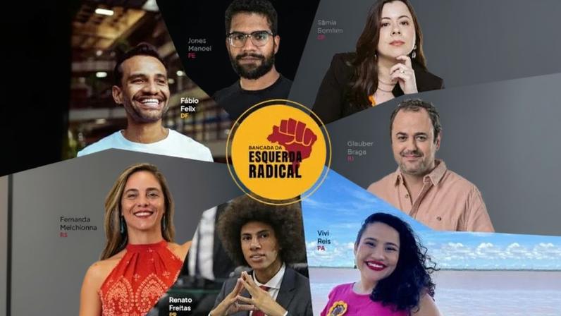 Na imagem, os integrantes da chamada Bancada da Esquerda Radical, que já tem um site