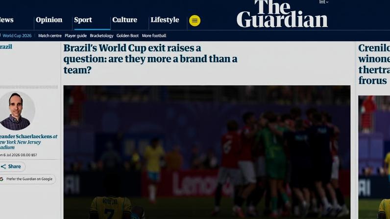 Jornal britânico questiona Seleção após eliminação para a Noruega: "É mais uma marca do que um time?" — Foto: Reprodução/The Guardian