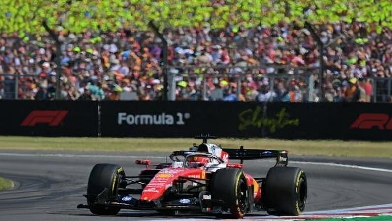 Charles Leclerc, da Ferrari, em ação no GP da Grã-Bretanha, em Silverstone