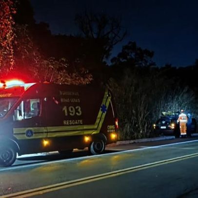 Idosos e motorista ficam feridos após carro bater em vaca na BR-494; vaca morreu