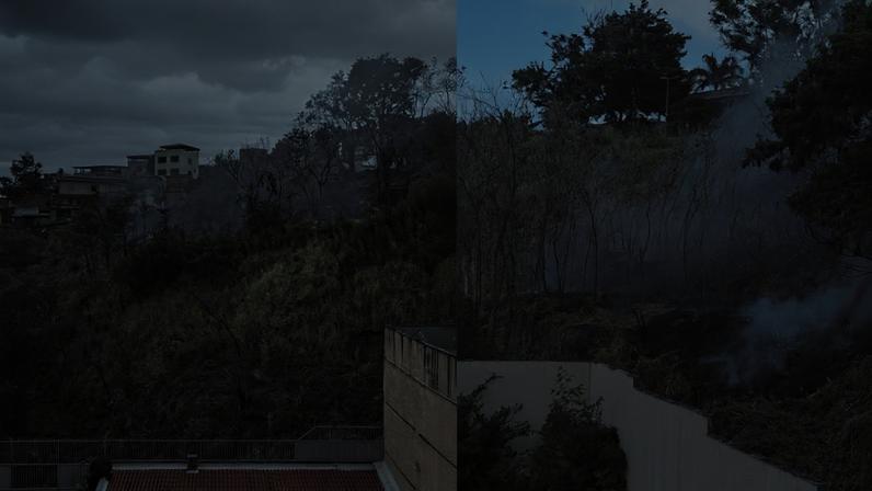 Apesar do fogo, não houve feridos e nenhuma residência foi atingida