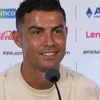 Cristiano Ronaldo desafia jornalista brasileiro em coletiva