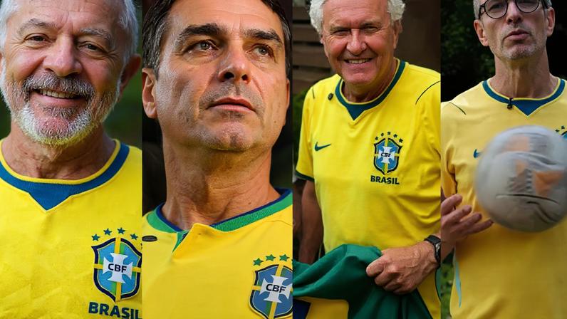 Na foto da esquerda para direita: Lula, Flávio Bolsonaro, Ronaldo Caiado e Romeu Zema