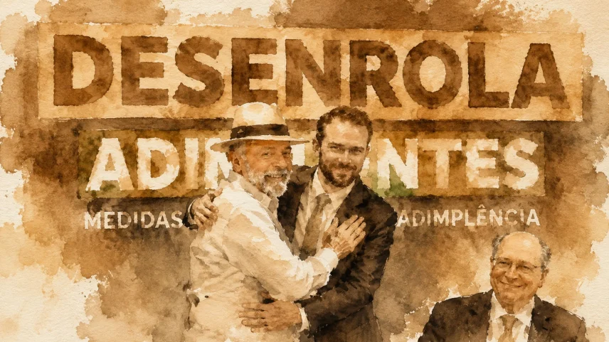 O presidente Lula e o ministro da Fazenda, Dario Durigan, no lançamento do Desenrola Adimplentes, em 29 de junho. (Foto: ChatGPT sobre foto de Ricardo Stuckert/Presidência da República)
