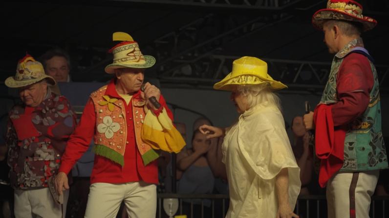 Alcione se desequilibra e cai durante apresentação