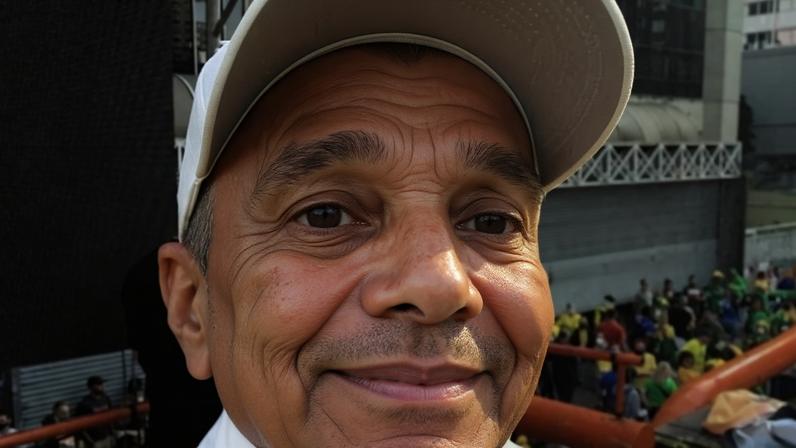 Cantor Netinho em ato pró-Bolsonaro