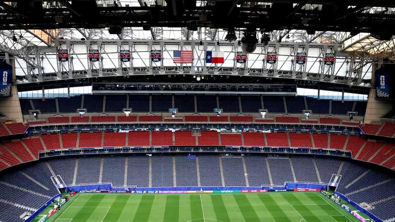 Vista geral do interior do estádio um dia antes da partida do Grupo E da Copa do Mundo da FIFA 2026 entre Alemanha e Curaçao, no Estádio de Houston, em 13 de junho de 2026, em Houston, Texas.
