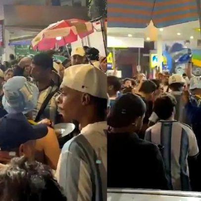 Torcedores brasileiros celebram vitória da Argentina sobre Cabo Verde na Copa