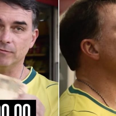 Flávio participa de desafio da Copa em mercado com churrasco de R$100