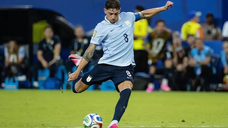 Federico Valverde, durante a partida entre Uruguai e Cabo Verde, válida pela fase de grupos da Copa do Mundo FIFA 2026