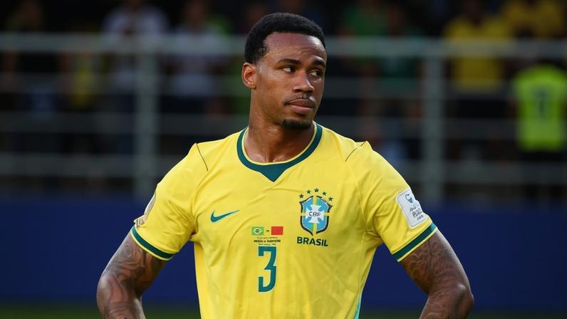 Gabriel Magalhães em ação durante Brasil x Marrocos, partida da Copa do Mundo
