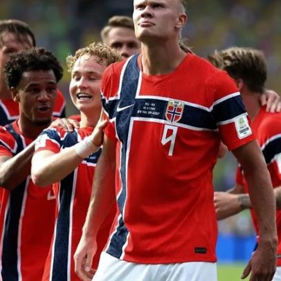 Haaland não perdeu duelos aéreos contra o Brasil na Copa do Mundo