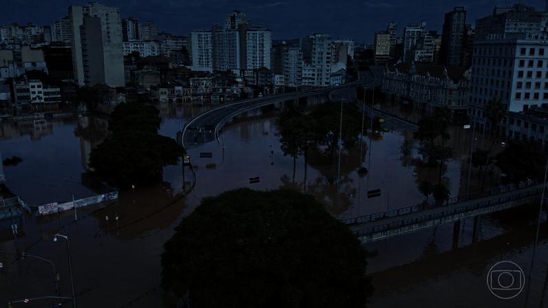 O Rio Grande do Sul enfrentou a maior enchente da história — Foto: Reprodução/TV Globo