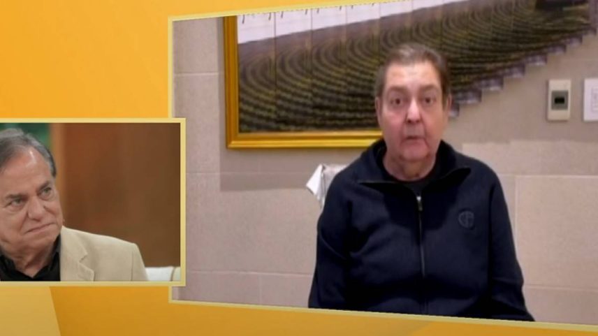 Ronnie Von e Faustão no 'Encontro' nesta quinta, 2 (Reprodução/TV Globo)