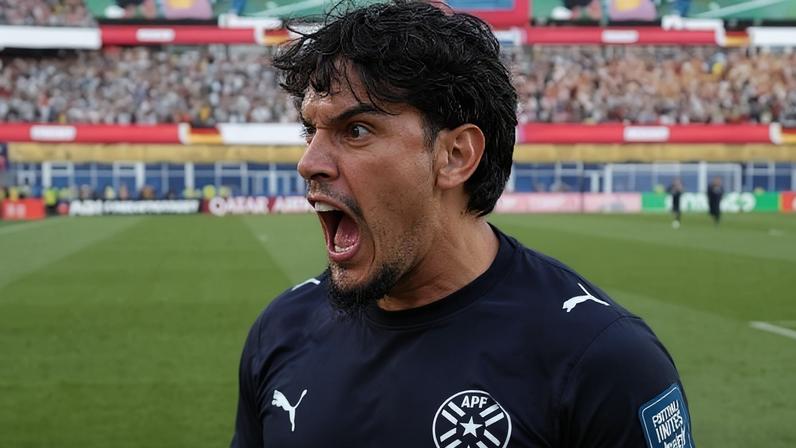 Gustavo Gómez celebra a classificação do Paraguai na Copa do Mundo