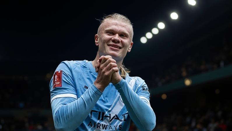 Imagem colorida de Haaland na FA Cup- Metrópoles