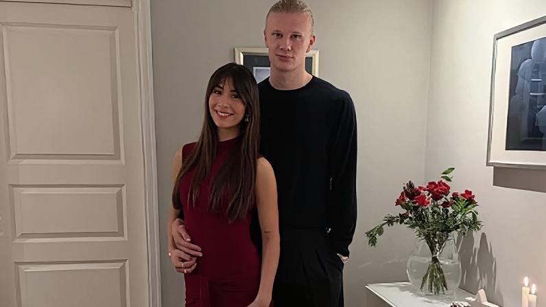Haaland com a namorada, Isabel Haugseng Johansen