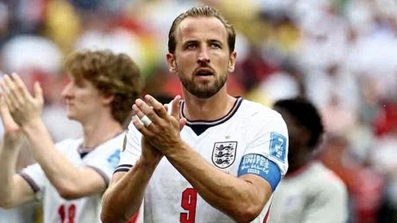 Harry Kane durante partida da Inglaterra na Copa do Mundo