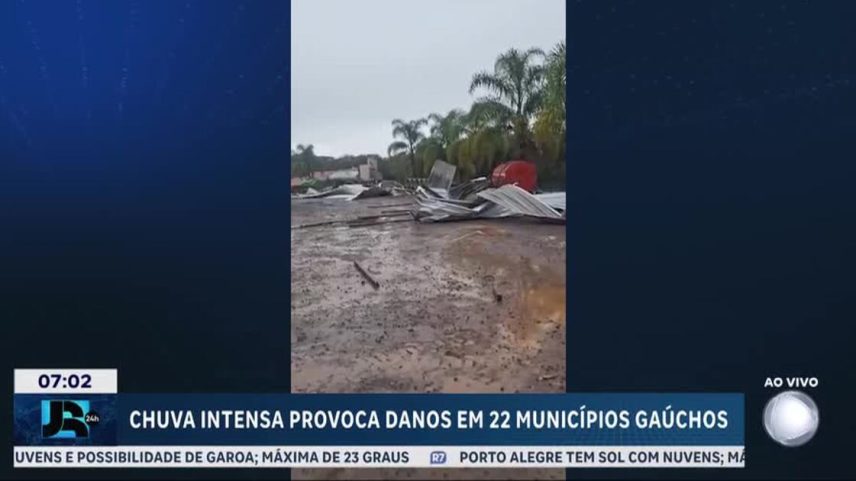 Chuva intensa provoca danos em 22 municípios do Rio Grande do Sul
