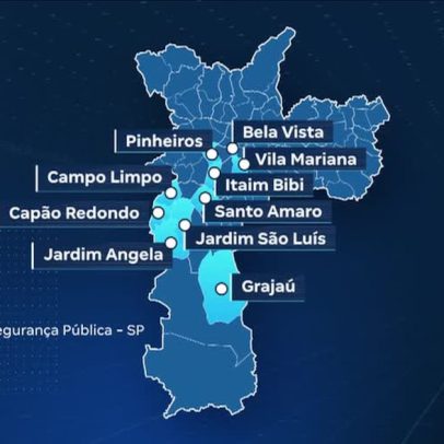 Capão Redondo e Pinheiros lideram roubos em SP, aponta SSP