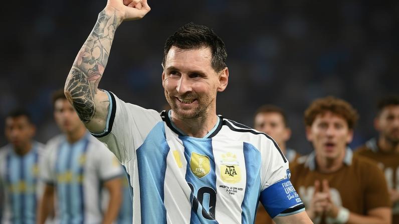 Lionel Messi, da Argentina, comemora classificação contra Cabo Verde na Copa do Mundo