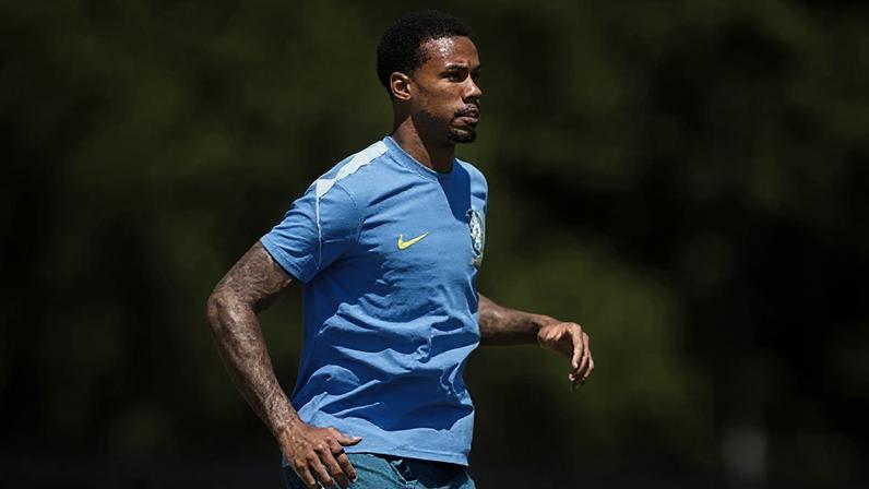 Gabriel Magalhães em treino da Seleção Brasileira