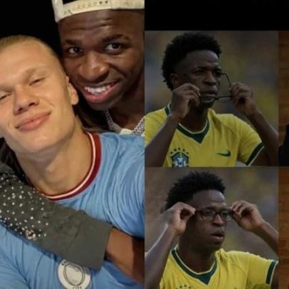 Brasil x Noruega vira meme nas redes com Vini Jr. e Haaland