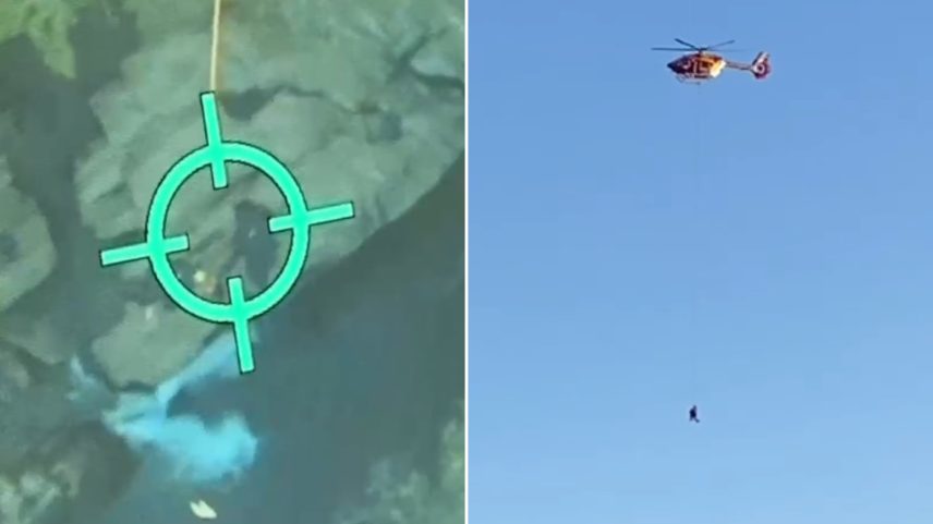 Operação no ar: mulher é salva após bombeiro descer de rapel em trilha de MG
