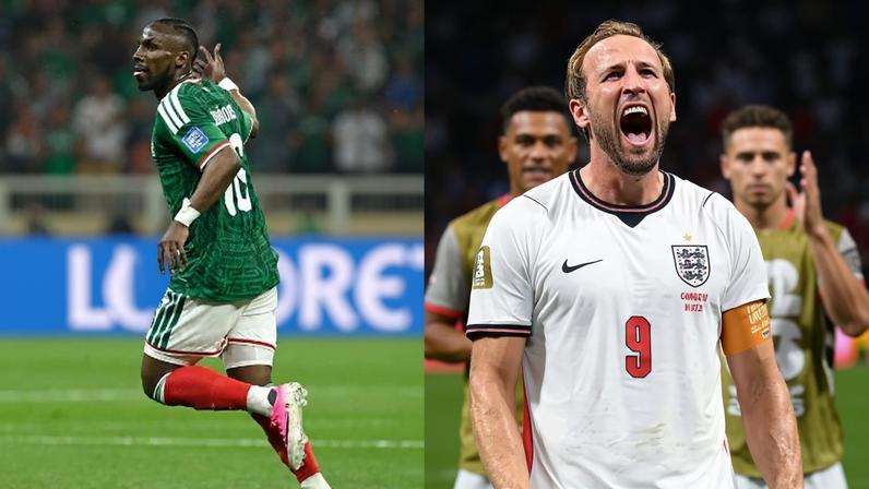 México e Inglaterra vão se enfrentar pelas oitavas de final da Copa do Mundo de 2026 (Fotos: ALFREDO ESTRELLA / AFP e ROBERTO SCHMIDT / AFP)