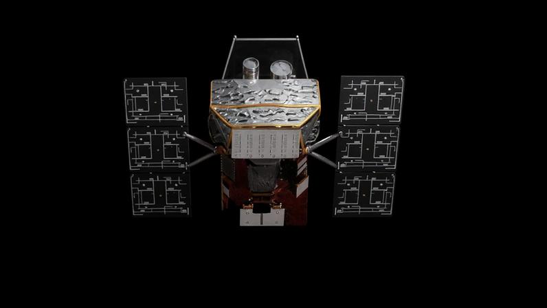 Arte divulgada pela Nasa mostra o telescópio Swift, que está perdendo altitude rapidamente devido a tempestades solares (Foto: Nasa/Swift Spacecraft Animations: 2025/Wikimedia Commons)