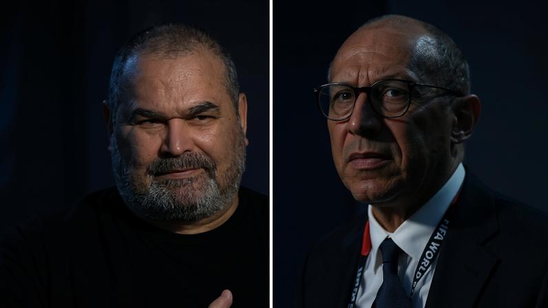Montagem com ex-goleiro Chilavert e Philippe Diallo, presidente da Federação Francesa