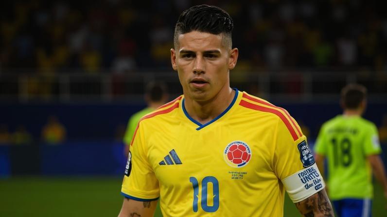 O meio-campista James Rodríguez, em Colômbia x Gana, na Copa do Mundo
