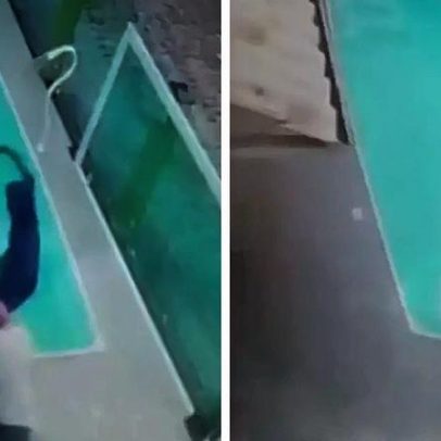 Homem empurra assaltante na piscina após ser rendido em casa