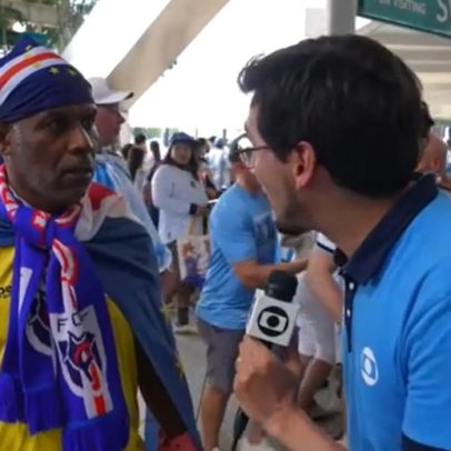 Repórter da Globo entrevista sem querer o pai de Vozinha antes de Argentina x Cabo Verde