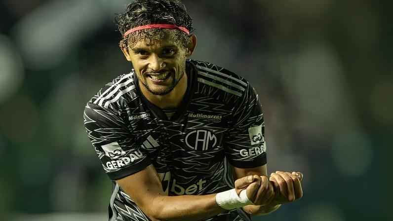 Scarpa comemora gol do Atlético-MG sobre o Juventude em duelo do Brasileirão