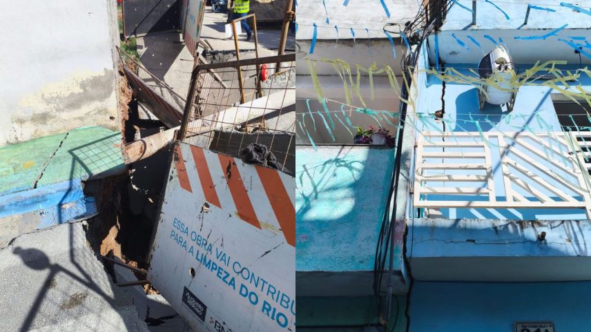Cratera em obra da Sabesp interdita três casas em Osasco (SP)
