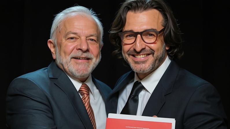 foto colorida de lula com ricardo stuckert